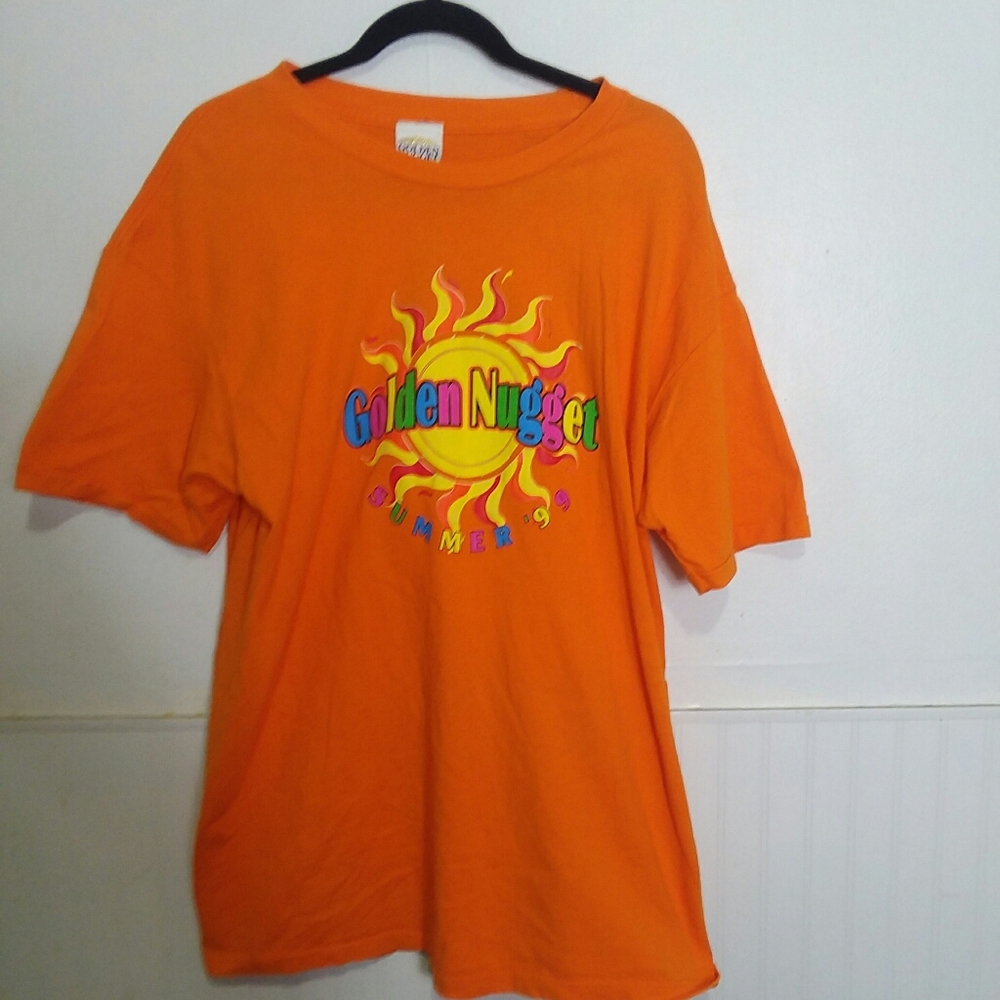 Vintage men's orange golden nugget t shirt XL